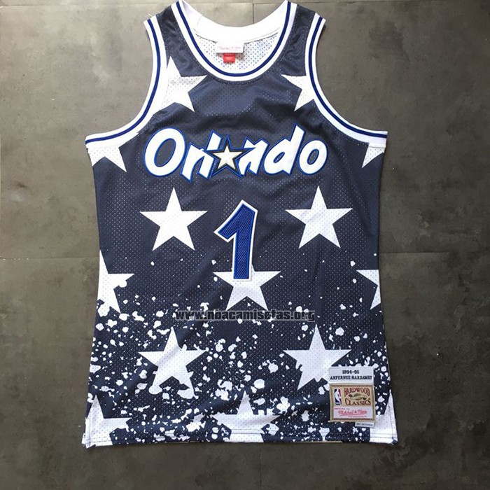 Camiseta Orlando Magic Penny Hardaway NO 1 Independence Day Mitchell & Ness Azul